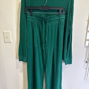 Stars Above Ribbed Emerald Pajamas